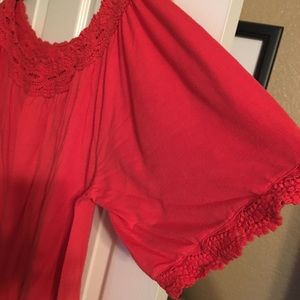 Off the shoulder Coral Top